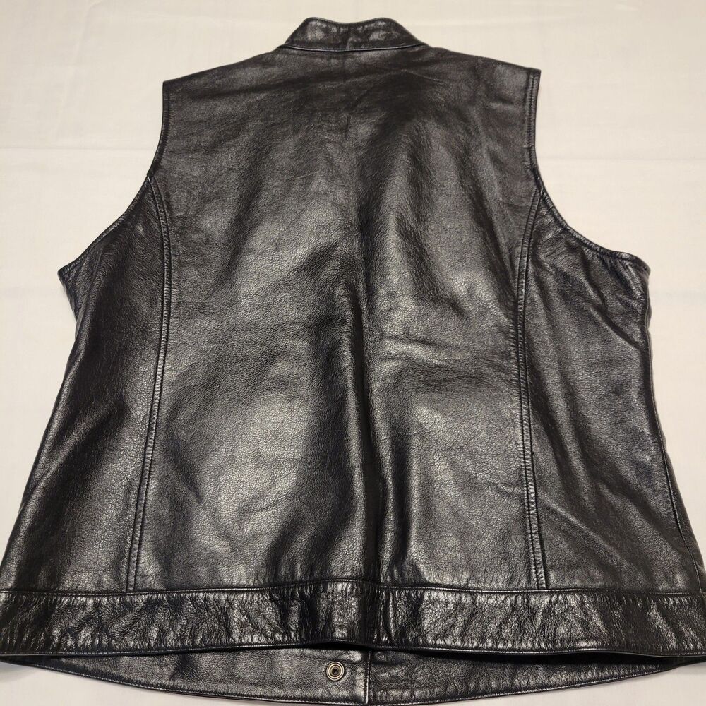 Telluride Clothing Co. Women's Leather Black Vest Jacket  Full Zip Size Large - Picture 2 of 15